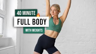 40 MIN KILLER TOTAL BODY Workout with Weights  AB FINISHER  No Repeat No Talking Home Workout [upl. by Harlie]