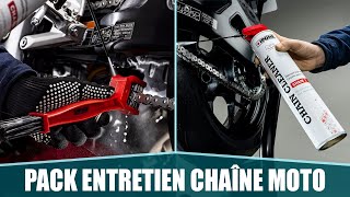 LE MEILLEUR PACK Dâ€™ENTRETIEN CHAÃŽNE DE MOTO Nettoyant  Brosse  Graisse  IPONE [upl. by Bellamy]