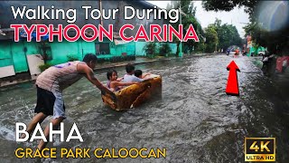 WALKING TOUR DURING TYPHOON CARINA AT 11th AVE Grace Park CALOOCAN CITY typhooncarina [upl. by Lubow]