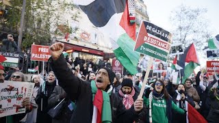 Manifestazioni proPalestina in tutta Europa per chiedere il cessate il fuoco a Gaza [upl. by Chiang]