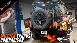 Defender L663 Exhaust Comparison Stock vs MillTek Full Exhaust vs Muffler Delete [upl. by Malchy]