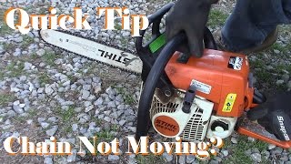 Chainsaw Chain Will Not Move Try this First Quick Tip [upl. by Ayatahs]