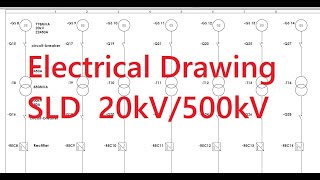 Single Line Diagram SLD of Three Gorges Dam 20kV500kV Line Electrical Drawing [upl. by Bohlin]