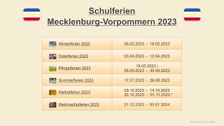 Schulferien Mecklenburg Vorpommern 2023 [upl. by Mccandless]