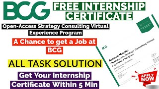 BCG Internship Certificate  All Task Solution  Inside Sherpa Free Internship Certificate [upl. by Ahsoek]