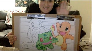 ASMR Coloring Pokémon Gum Chewing amp Yapping Quietly  Bulbasaur [upl. by Efram]