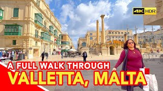 VALLETTA MALTA Full tour of Valetta the capital city of Malta  filmed in HDR [upl. by Pachton254]