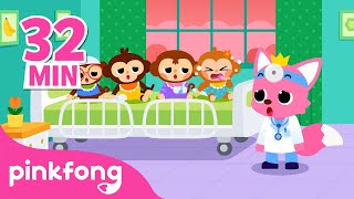 Five Little Monkeys Jumping on the Bed  BEST Monkey Banana Dance Songs  Pinkfong Kids Songs [upl. by Ferdinand490]