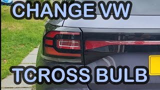 How to replace Volkswagen VW Cross Rear brake Indicator and Reverse light bulb or Cluster [upl. by Ehtnax]