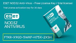 ESET NOD32 ANTIVIRUS Free Trial License activation key for 30 days  August 30 2023 [upl. by Georas]