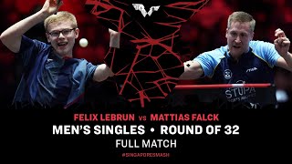 FULL MATCH  Mattias FALCK vs Felix LEBRUN  MS R32  SingaporeSmash 2024 [upl. by Arima734]