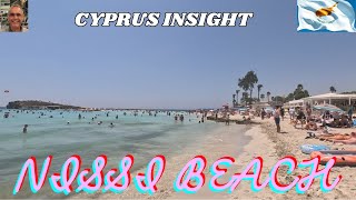 Nissi Beach Ayia Napa in August  Beach Walk [upl. by Milissa]