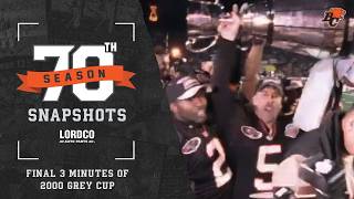 BC Lions 70th Season Snapshots  2000 Season Final 3 Minutes amp Celebration of 2000 Grey Cup [upl. by Elleirad7]