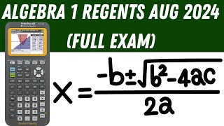 Algebra 1 Regents  August 2024 Full Exam [upl. by Savil]