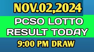 Lotto Result Today November 022024 900PM DRAW lottoresulttoday lottery pcsolotto [upl. by Ubald]