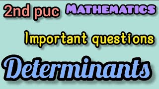 Determinants 2nd puc mathematicsimportant questionsjobexameducation2ndpuc [upl. by Crockett]