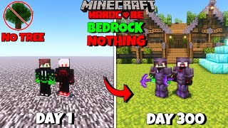 We Survived 300 Days In BEDROCK With NOTHING In Minecraft Hardcore  Duo 100 Days [upl. by Aterg339]