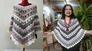 ¿Cómo tejer poncho\ Manualidades Tejida a Crochet para Todas las tallas [upl. by Garret67]