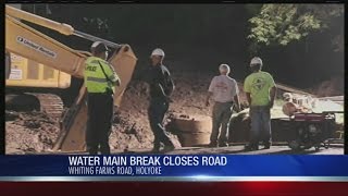 Holyoke road closed due to water main break [upl. by Nadroj]