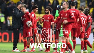 Inside Watford Watford 05 Liverpool  Away end goes crazy for Mane Salah amp Firmino [upl. by Ynohtna805]