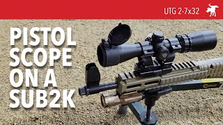 Kel Tec Sub 2000 scope UTG 27x32 [upl. by Ayenat]