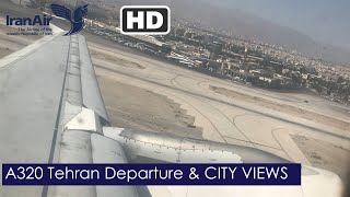 Iran Air A320 Taxi amp FULL TakeOff from Mehrabad Tehran  Mashhad Iran [upl. by Amlas]