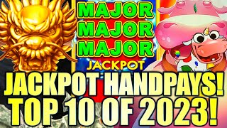 TOP 10 BIGGEST JACKPOTS OF 2023 🤑 MY BEST WINS FROM THE YEAR Slot Machine Wins [upl. by Adriane]