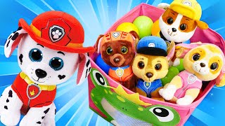 Spielspaß mit Paw Patrol Die Welpen spielen Verstecken Spaß mit Spielzeugen [upl. by Nymzaj464]