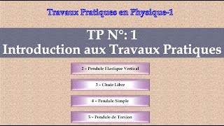 Introduction aux travaux pratiques de module Physique 1 [upl. by Yennek]