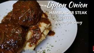 Lipton Onion Hamburger Steak and HomeStyle Gravy  Ray Macks Kitchen amp Grill [upl. by Arayc]