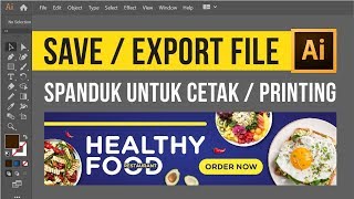 3 Cara Export File Banner di Adobe illustrator untuk Printing atau Cetak ukuran skala perbandingan [upl. by Frisse437]