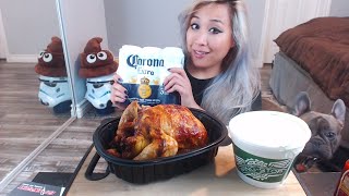 Rotisserie Chicken amp Coronas  Live Mukbang [upl. by Rentsch]