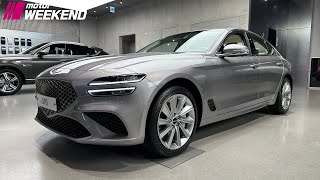 2024 Genesis G70 25T 4WD with Vanilla Beige Interior Detail Look 4K [upl. by Aicirtak934]