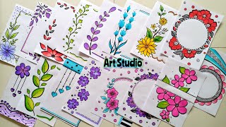 20 BEAUTIFUL BORDER DESIGNSPROJECT WORK DESIGNSA4 SHEETFILEFRONT PAGE DESIGN FOR SCHOOL PROJECTS [upl. by Ayikahs701]