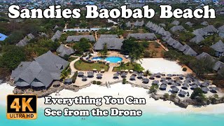 Sandies Baobab Beach Zanzibar from Drone in 4K [upl. by Norraa]