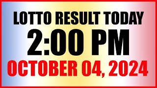 Lotto Result Today 2pm October 4 2024 Swertres Ez2 Pcso [upl. by Lewej]