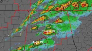 April 27 2011 Alabama Tornadoes  Radar and Tornado Tracking [upl. by Cote]