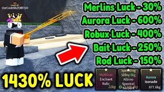 Do This To GET MAX 1430 FISHING LUCK in Roblox Fisch [upl. by Lada569]