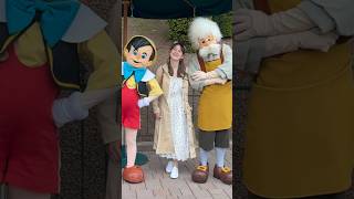 Pinocchio amp Geppetto meet at Disneyland Paris disney disneylandparis [upl. by Ylloj]