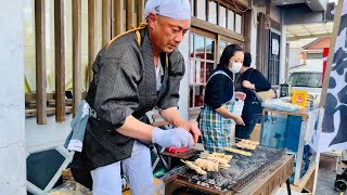 Japanese Street Food  Yakitori in Tare Sauce [upl. by Nelyag]