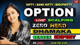 LIVE TRADING BANKNIFTY and NIFTY50 26 JULY thetradingfemme nifty50 banknifty livetrading [upl. by Kcirad]