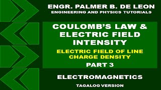 ELECTRIC FIELD INTENSITY OF LINE CHARGE DENSITY  ELECTROMAGNETICS TAGALOG VERSION [upl. by Diarmid179]