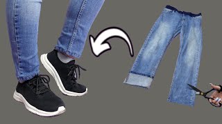 How to shorten jeans while keeping original seam [upl. by Paris131]