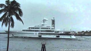 Mark Cubans Yacht Fountainhead Departs Port Everglades  12122011 [upl. by Neehs]