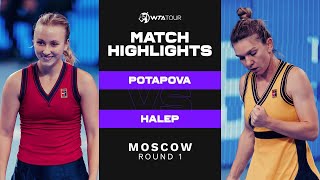 Anastasia Potapova vs Simona Halep  2021 Moscow Round 1  WTA Match Highlights [upl. by Osicran]