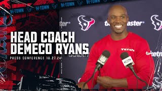 Houston Texans Head Coach DeMeco Ryans postgame press conference  Week 8 vs Colts [upl. by Enyr383]