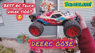 DEERC 003E 114 Brushless RC Truck  3s Lipo Bash [upl. by Nelly]