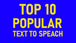 Top 10 Popular Text to Speach Voices [upl. by Mattland518]