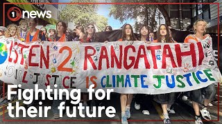 Students hit the streets at climate strikes across the country  1News [upl. by Ecyrb676]