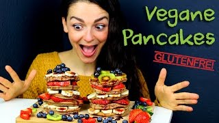 Vegane Pancakes  Rezept  glutenfrei gesund amp lecker  schnell amp einfach [upl. by Acenes]